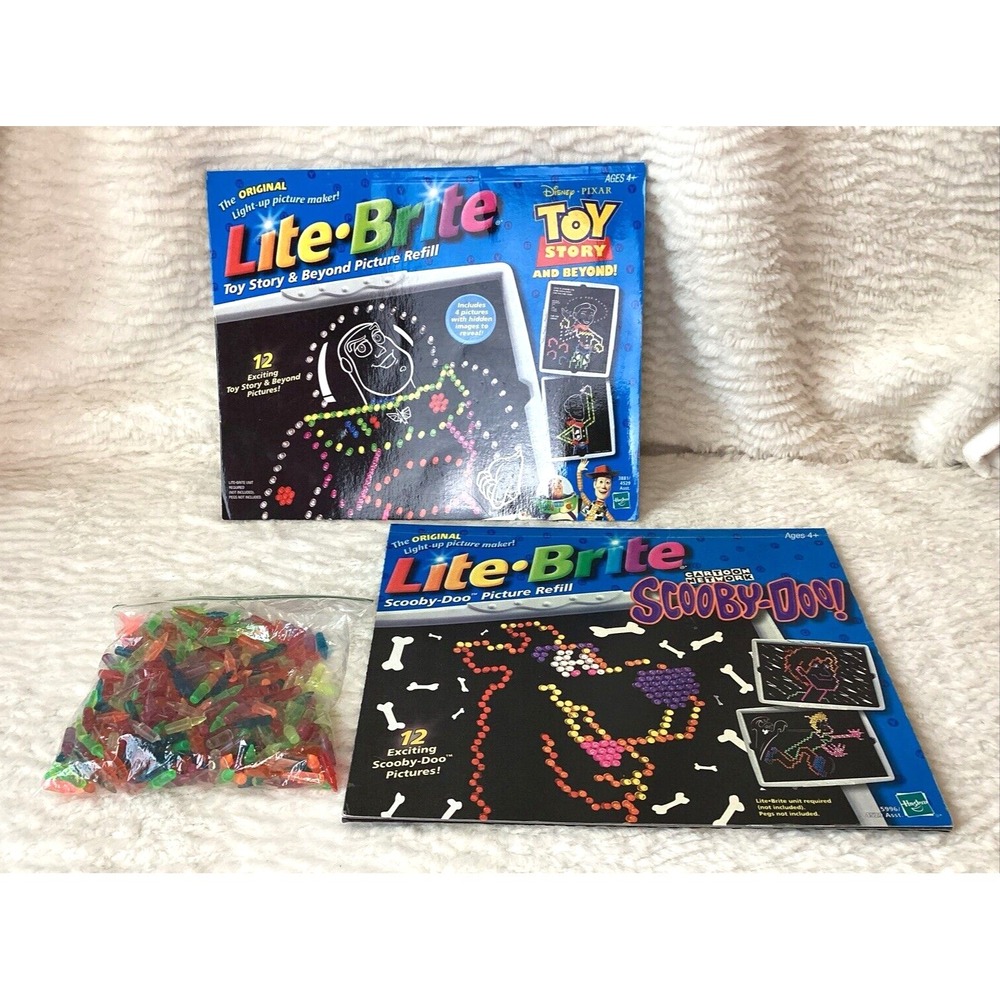 LITE BRITE Refill Pictures (13)‎ Scooby-Doo & Toy Story Disney Cartoon Plus Pegs